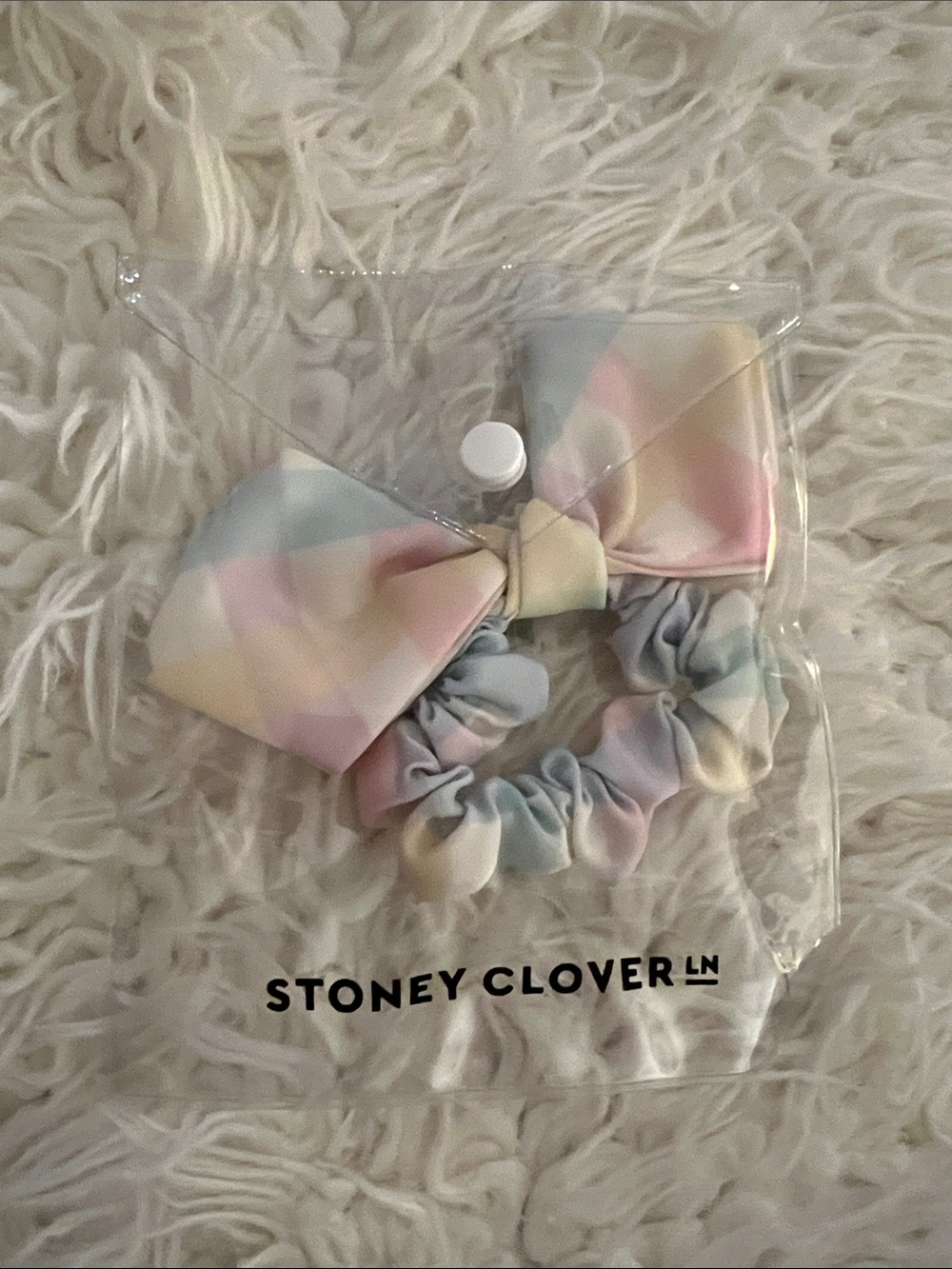 Stoney Clover Lane Rainbow Gingham Scrunchie